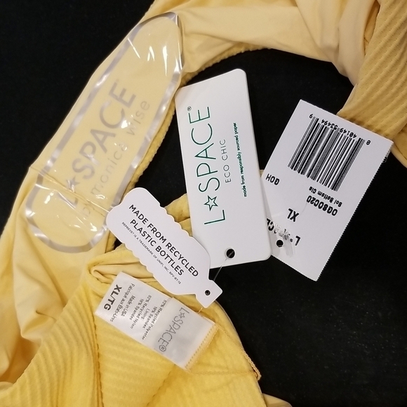 💕L*SPACE💕 Eco Chic Repreve Sol Bikini Bottom ~ Ribbed Golden Hour XL NWT - Picture 10 of 14